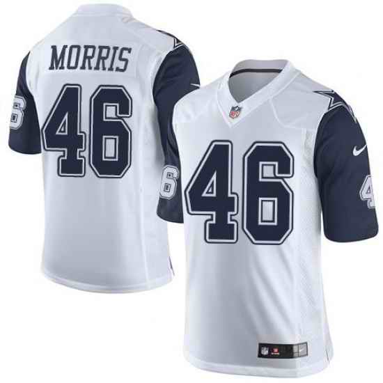 Nike Cowboys #46 Alfred Morris White Womens Stitched NFL Elite Rush Jersey